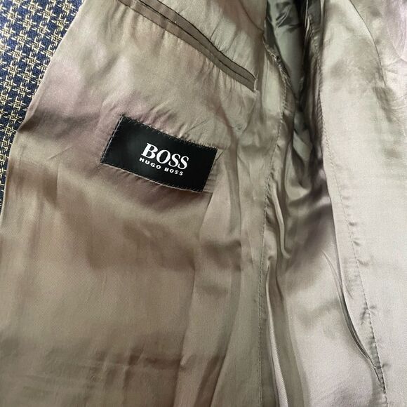 Hugo Boss Vintage Wool Herringbone Sport Coat Blazer Mens Size 40L - Picture 5 of 6